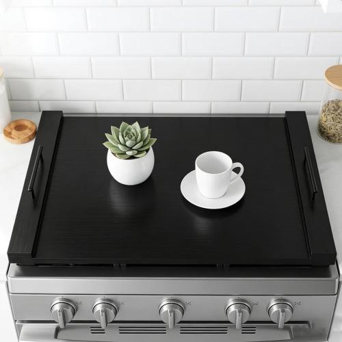 Wooden Stove Top Cover 30x22 with Handles for Gas Electric, Sink