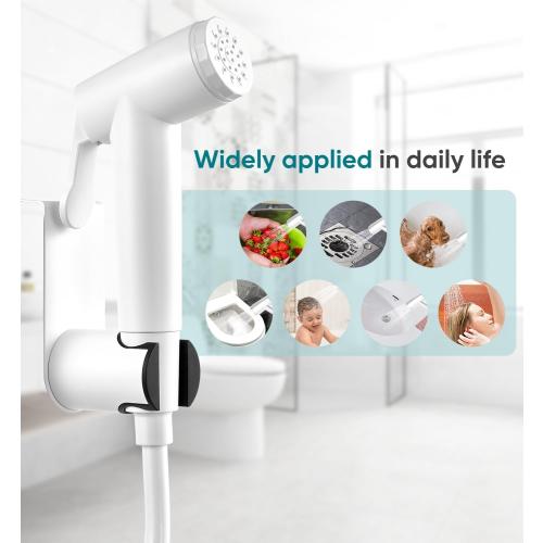 Handheld Bidet Sprayer Kit for Toilet, for Feminine Wash, Bidet Faucet Cloth Diaper, Baby Wash, Pet Wash or Toilet Cleaning, with Spring Type Bidet Hose (White)