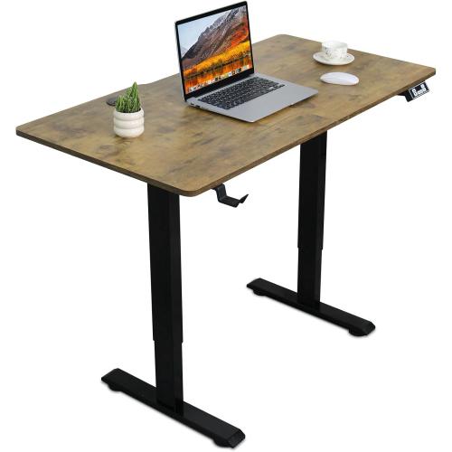 Rustic Brown 40 Electric Standing Desk, Adjustable Height Stand up Desk, Sit Stand Home Office Desk (Rustic, 40 inch)