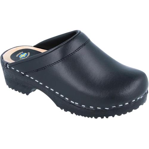 Size 6...Vollsjo Women's Genuine Leather Wooden Clogs Made in EU