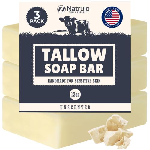 Beef Tallow Soap Bar – Grass Fed Tallow Soap, Bar Soap for Dry, Itchy Skin