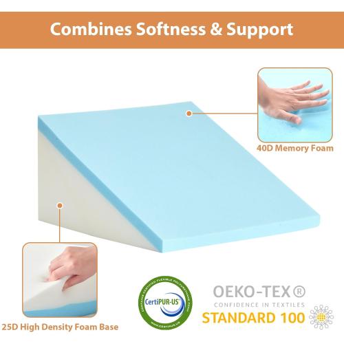 Orthopedic Bed Wedge Pillow Set 4Pcs, Adjustable Memory Foam Wedges Pillow, Pillow Wedge for Post Surgery, Back Pain Relief, Acid Reflux, Snoring, GERD, Grey