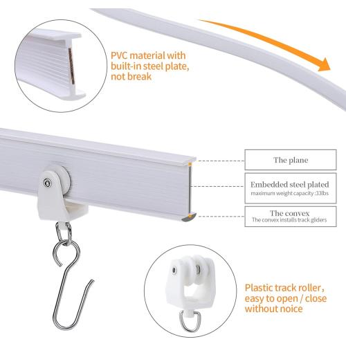 Flexible Bendable Ceiling Curtain Track, 5m (16.4ft), Ceiling Track Ceiling Mount, for Curtain Track with Track Curtain System, RV Curtain Spacer, Curtain Ceiling Track