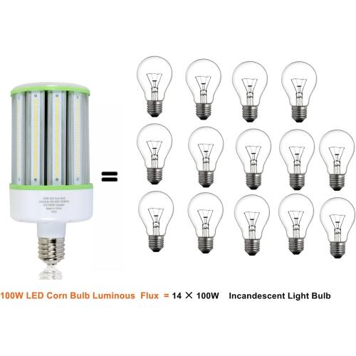 TJBB 2-Pack 100W Led Corn Cob Light Bulb, E39 Large Mogul Base led Bulb (250-400W MH/HPS Replace) Indoor Outdoor Lighting for Garage Warehouse High Bay Parking Lot Wall Pack (Not Dimmable)