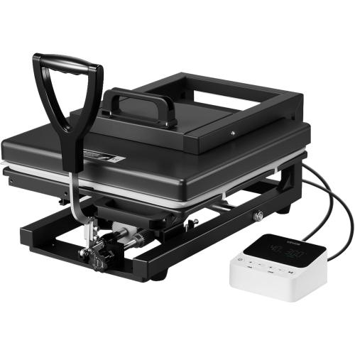 Color light blue VEVOR Hybrid Heat Press, 15 x 15 inch, 8-in-1 Multifunction, Heat Up Fast and Even, All-New Patented Design, Easy to Control, Sublimation Press Machine for T-Shirts/Mugs/Tumblers/Caps/Plates,