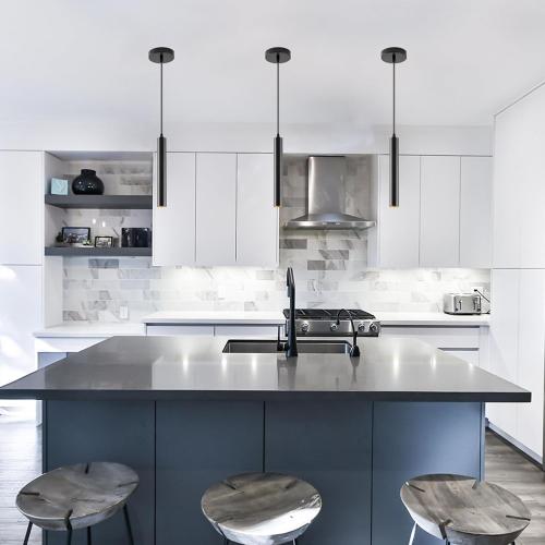 Modern LED Pendant Light, 10W Dimmable Ceiling Hanging Spotlight Fixture Black Minimalist Aluminum Pendant Lighting for Kitchen Island, Bar Counter, Bedroom, 4000K, ETL Listed, Pack of 1