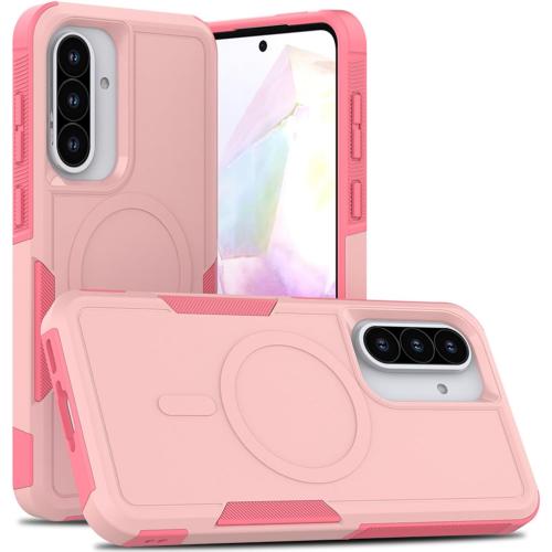 Dionsibei Designed for Samsung Galaxy A36 5G Case 2 in 1 Military Grade Drop Heavy Duty Rugged Shockproof Protective Cover Case for Galaxy A36 5G Phone Case (Pink)