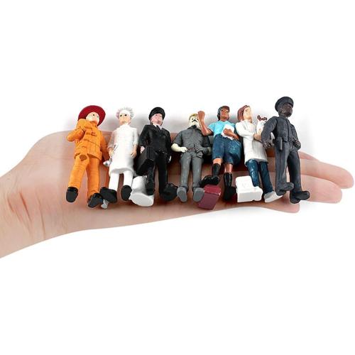 ONEST 9 Pieces Little People Figurines Hand Painted People Action Figures Toys Realistic Detailed Policeman Pilot Fireman Mailman Chef Figurine Model Toys for Kids Toddlers