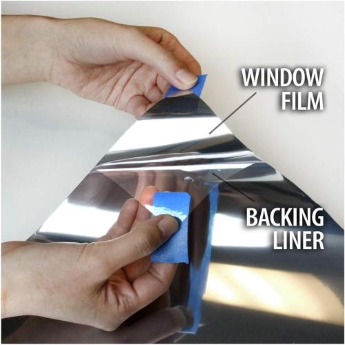 BDF S05 Window Film Daytime Privacy and Heat Control Mirror Silver 5 (Very Dark) - 36in X 12ft