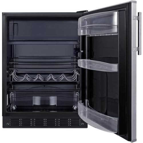 24 Refrigerator-Freezer, Peak24 Undercounter Fridge, 5.0 cu.ft. Capacity, Stainless Steel/Black- CT66BK2SS