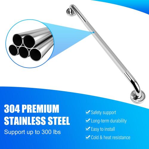 supregear Grab Bars for Bathtubs and Showers (2-Pack), Anti Slip Bathroom Grab Bars, 304 Stainless Steel Shower Handle, Toilet Handicap Elderly Senior Assist Bathroom Safety Handle, 32 in