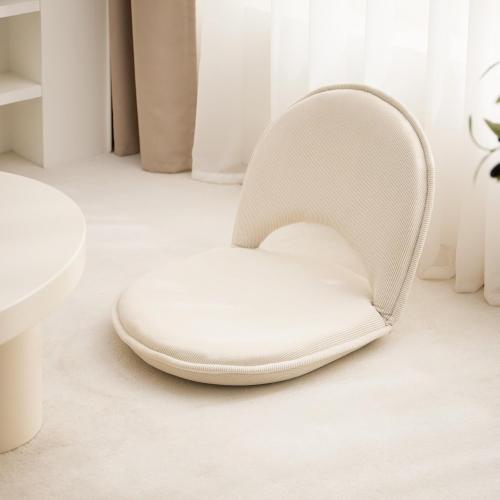 YOUKEEEJOJO Floor Chair 5-Position Adjustable Back Support Chair Foldable Camping,Video-Gaming Reading Watching, Upholstered Meditation Convenient Seats (Beige)