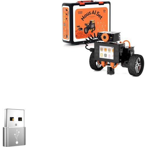 BoxWave Adapter Compatible with MatataStudio Nous AI Set - USB-A to C PortChanger (5-Pack), Type-C OTG Convert Charging Data Adapter - Metallic Silver