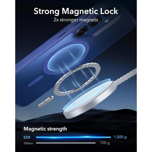 ESR for Samsung Galaxy S25 Plus Phone Case, Compatible with MagSafe, Magnetic Case for S25  Plus, Military-Grade Protection, Yellowing Resistant, Classic Series, Frosted Blue