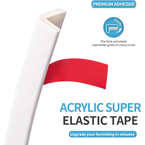 Art3d 20ft Outside Vinyl Corner Trim Peel and Stick for Tile and Wall Edges, Furniture Decoration White