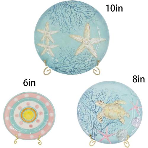 LIONWEI LIONWELI 6 Pack Iron Display Stand,Gold Iron Easel Plate Holder Stand for Displaying Pictures, Plates, Books and Arts (4, 6, 8 inch)