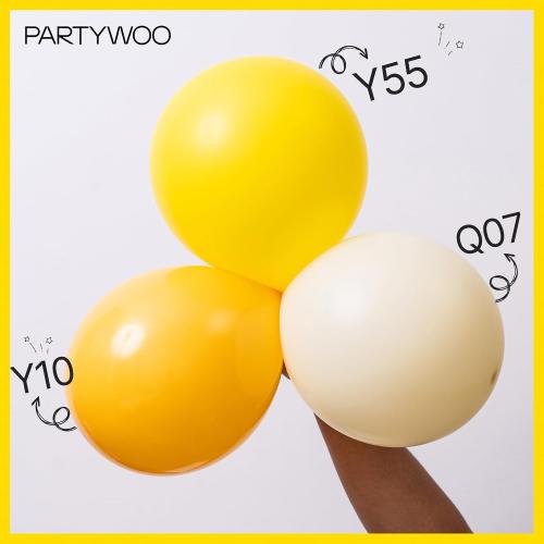PartyWoo Yellow Balloons 140pcs Different Sizes of 18 12 10 5 Inch Matte Yellow Latex Balloon Arch Kit Garland for Easter Bee Baby Shower Sunflower Birthday Graduation Party Decorations Yellow-Y55