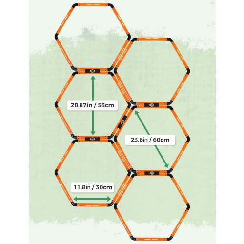 GHB Hex Agility Rings Speed Rings with Carrying Bag 6 Set