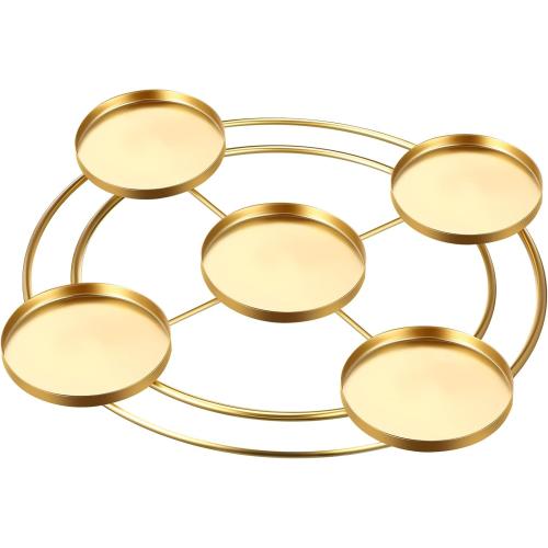 1 Pcs Christmas Advent Candle Wreath Ring Metal Candle Holder for Pillar Advent Rustic Candlesticks Holders for Xmas Table Centerpiece Decor Home (Wide,Round)