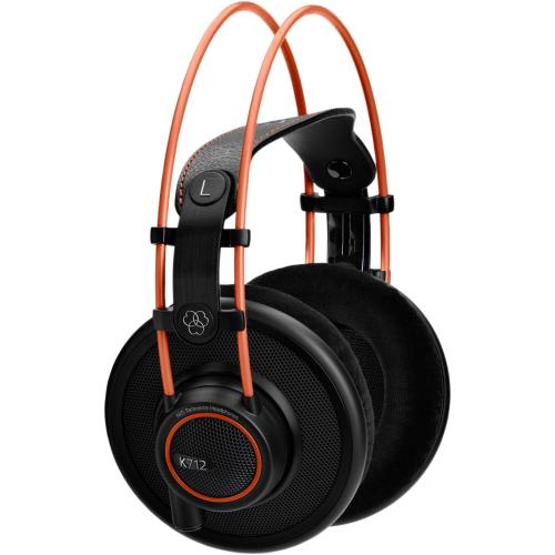 Black and Orange AKG Pro Audio K712 PRO Over-Ear Open Reference Studio Headphones, Black, 4.76 x 7.83 x 4.45 inches (2458X00140)