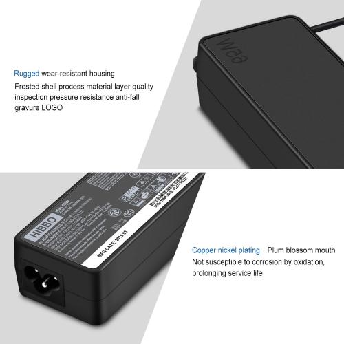 Black Charger Compatible with Lenovo Laptop Computer 65W 45W USB C Fast Power Adapter