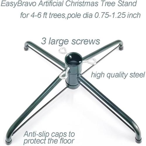 Christmas Tree Stand for 4 to 6 Foot Trees, Fits 0.75-1.25 Inch Pole