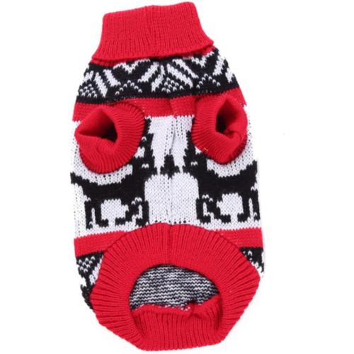 Milisten Adorable Pet Christmas Elk Sweater Dog Turtleneck Sweater Festive Knitted Dog Pajamas Winter Warm Pet Outfit Size m 2 pk