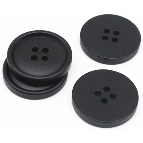 YaHoGa 40PCS 30mm Black Buttons Large Resin Buttons for DIY Sewing Tailor Crafts Coats Clothes (30MM)