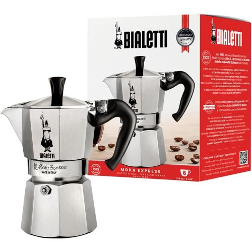 Bialetti Moka Express 6 Cup, 1 EA, silver, 6800, 06800
