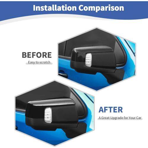 for Silverado Side Mirror Cover Cap Trim Black Fit for Chevy Silverado/GMC Sierra 2019-2025 Black Exterior Accessories 2pcs