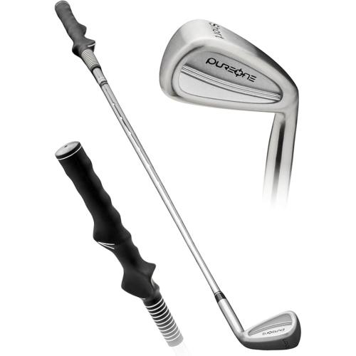 PureGrip™ Golf Training Aid Club – Right-Handed Swing Trainer with Small Club Head and Molded Grip for Consistency and Accuracy – Improve Muscle Memory, Grip Position, and Swing Tempo
