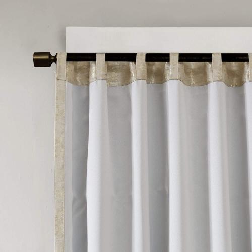 Sun Smart Cassius, Single Total Blackout Curtain for Bedroom, Luxurious Sheen Marble Jacquard, Window Treatment Panel, Rod Pocket Top, Easy to Hang, Fits 1.25 Rod, Machine Washable, 50 x 84 Gold