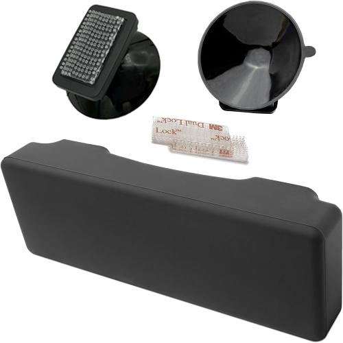 Silicone Skin   Holders for The New Rectangular EZ Pass with Interlocking Strips (NJ, PA...) - Includes Strong Suction Cups and Plastic Holders for an All-Black Look