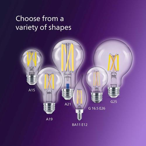 PHILIPS LED 40W BA11 E12 Base 3-Pack Ultra Definition Soft White (2700K) 300 Lumen (3.5W = 40W) Dimmable Frosted Flicker-Free Candelabra Light Bulbs