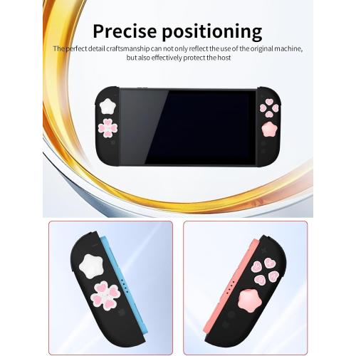 Silicone Joystick Caps for Nintendo Switch 2,WUNIAK Directional Silicone Colorful Button Covers Star Design, Non-Slip Keycaps and DIY Button Repair Kit,Pink and White Suit
