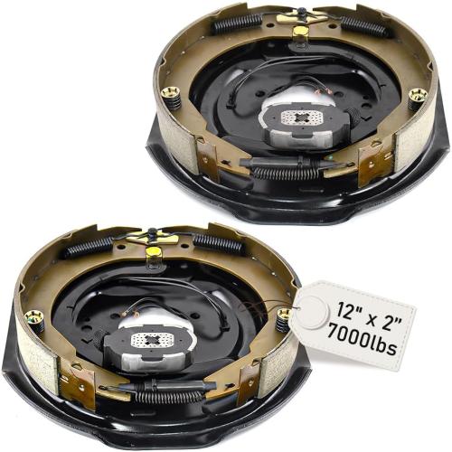 12 x 2 Electric Trailer Brake Assembly,Electric and Hydraulic Trailer Brakes Kit Replacement for 5200lbs,6000lbs,7000lbs Axle Trailer 1 Pair - 023-180-00/023-181-00