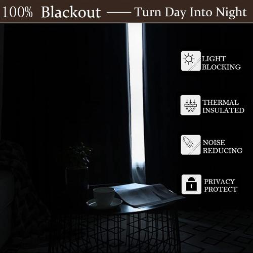 PRIMROSE Blackout Taupe Velvet Curtains 108 inch Long for Living Room,Set of 2 Panels Liner Rod Pocket Back Tab Thermal Window Curtains Drapes Room Darkening Heavy Decorative Curtains for Bedroom