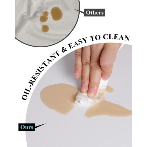 Pure White Plastic Table Cover Protector, 24 x 48 Waterproof Easy Flat PVC Desk Pad Mat, 1.5mm Thick Rectangle Vinyl Table Top Protector for Dining Room Table, Office, Dresser