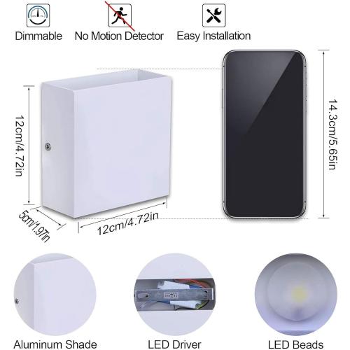 Lightess Modern Wall Sconce Dimmable 10W Hardwired, Up Down Wall Mount Lights Indoor Mini Metal LED Wall Lamp for Living Room Bedroom Hallway Decor, Warm White, O1181TP