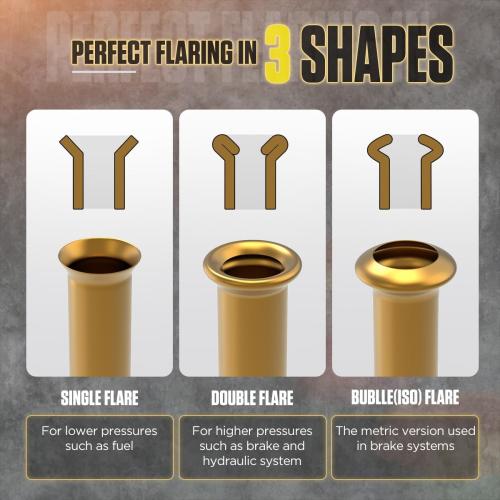 Professional Brake Line Flaring Tool Kit 45 Degree Flare, Single Flare, Bubble Flare, Double Flare for 3/16, 1/4, 5/16, 3/8, Brake Repair Brake Flaring Tools Brake Line and Tubing Flaring Tool