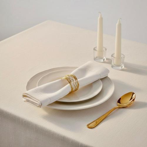 Set of 12 Napkin Rings, Metal Gold Round Napkin Rings Buckles for Table Decorations, Wedding, Dinner, Party, Set of 12