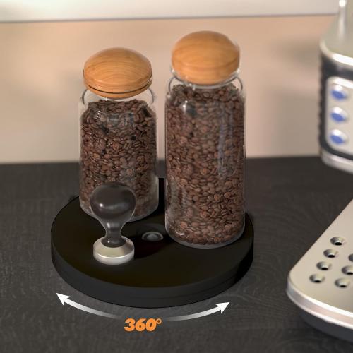 Lazy Susan Turntable Organizer - 6 Inch Heavy Duty Rotating Swivel Stand with Steel Ball Bearings for Cake, Kitchen Cabinets, Monitor, TV, Painting, Display (30lb Capacity/Black)