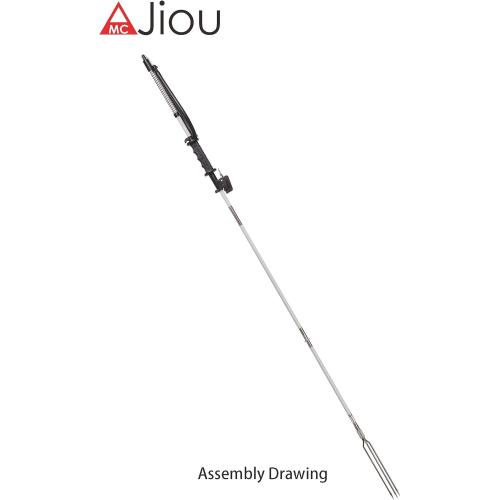 Fishing Pole Spear semi-Automatic Glass Fiber 5.5' Travel 3 Pieces Hawaiian Sling with 2 Tips and Bag