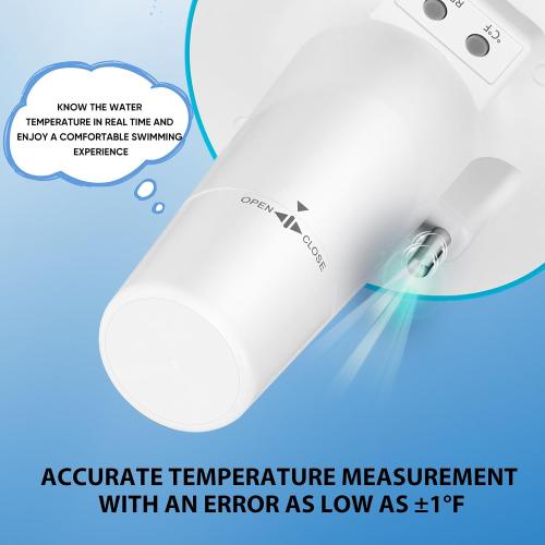 Solar Pool Thermometer Floating Easy Read - IPX8 Waterproof Digital Pool Water Temperature Thermometer for Swimming Pools, Hot Tubs, Ponds, Ice Baths