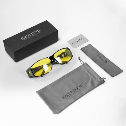 Night Driving Glasses Night Vision Glasses Fit Over Glasses Polarized Anti-Glare UV400 Gift for Men Women