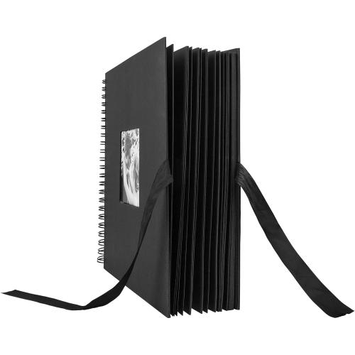 INNOCHEER Photo Album - Self Adhesive 80 Black Pages, Large Scrapbook Wedding Guest Book for DIY Anniversary Travel Memory Scrapbooking (Black 12 x 12)