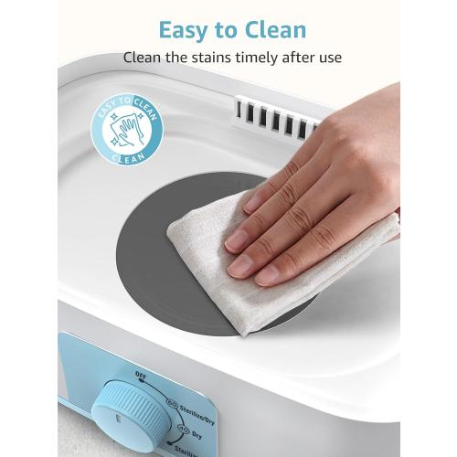 GROWNSY Bottle Sterilizer and Dryer, Electric Steam Baby Bottle Sterilizer, Bottle Sanitizer for Baby Bottles & Pacifiers, Breast Pump Parts Blue