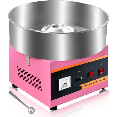 Cotton Candy Machine Commercial, 1000W Cotton Candy Maker Machine, Candy Floss Maker, with Stainless Steel Bowl, Sugar Scoop,Anti-Rust Coating, for Family Party, Kids Birthday Pink