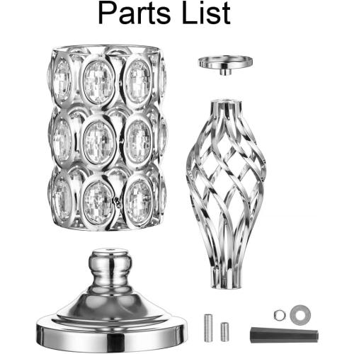 Set of 2 Silver Vases for Centerpieces - Metal Flower Stand with Bling Stones, Tall Vases for Wedding Table, Set of 2