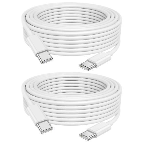 USB C to USB C Cable, 2Pack 60W[10FT 6FT], Type C to C Cable Fast Charging Cord for iPhone 17/16/15/Pro/Pro Max/Plus, iPad Pro, MacBook Air 13 inch/iPad Pro/Air, for Samsung Galaxy and More